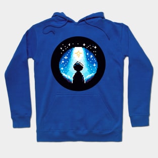 Starry Night Pixel Art - 8-Bit Night Sky Dreamscape Hoodie